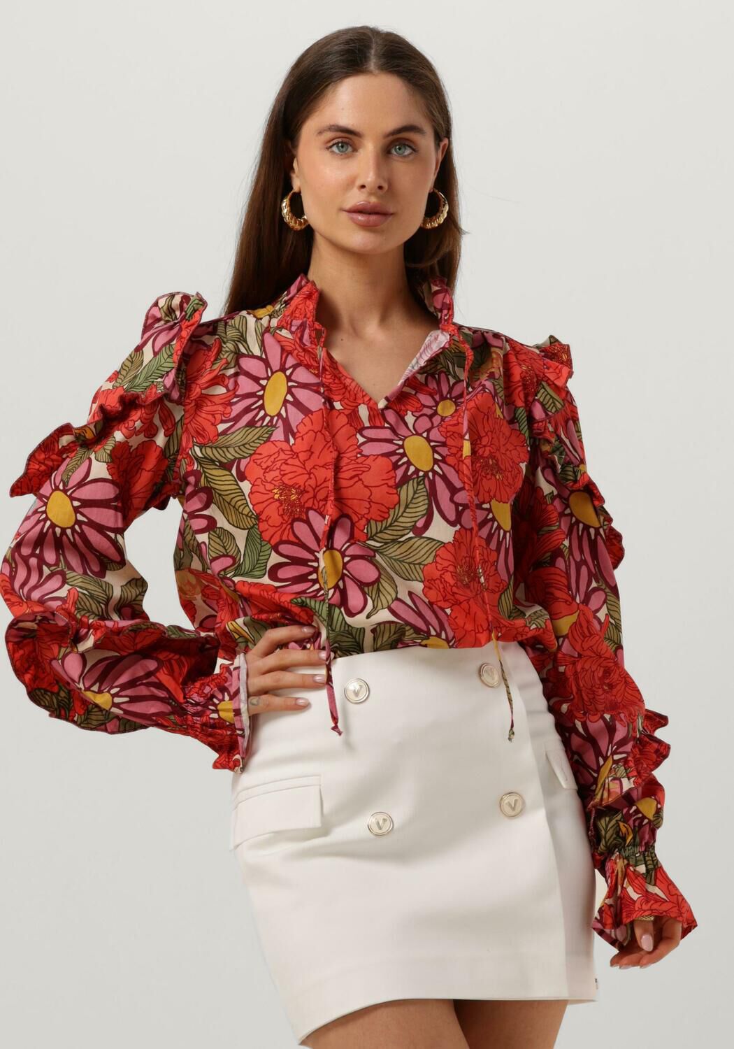 Amaya Amsterdam Blouse Dames Lily Blouse, Maat: XS, Kleur: Roze