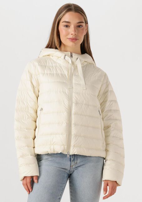 Creme WOOLRICH Leren jas QUILTED HOODED JACKET - large
