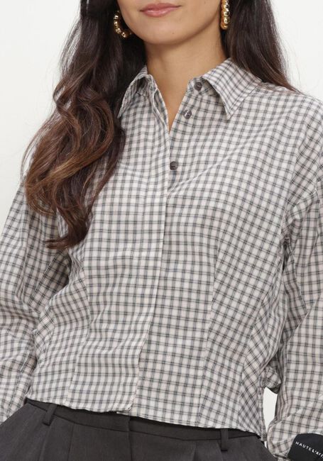 Grijze HAUTE L'AMITI&Eacute; Blouses MIMOSA CHECK SMOCK SHIRT - large