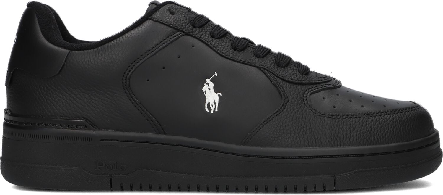 Ralph Lauren Lage Sneakers Heren Masters Court Low Top, Maat: 44, Materiaal: Leer, Kleur: Zwart