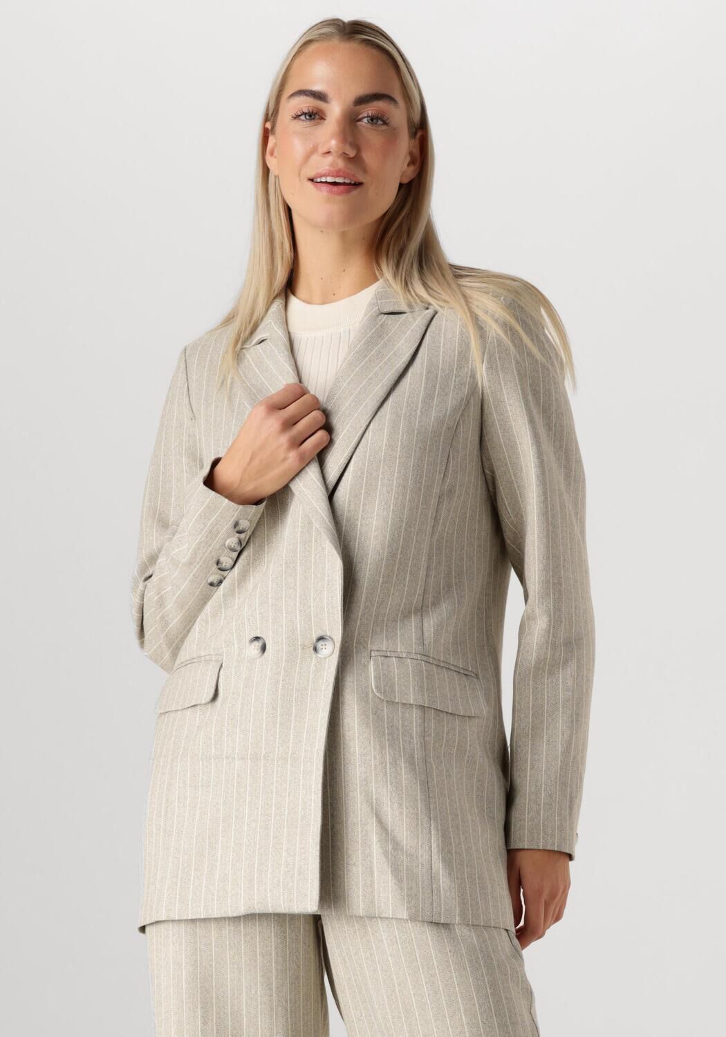 Aimee the Label Blazer Dames Boa, Maat: L, Kleur: Grijs