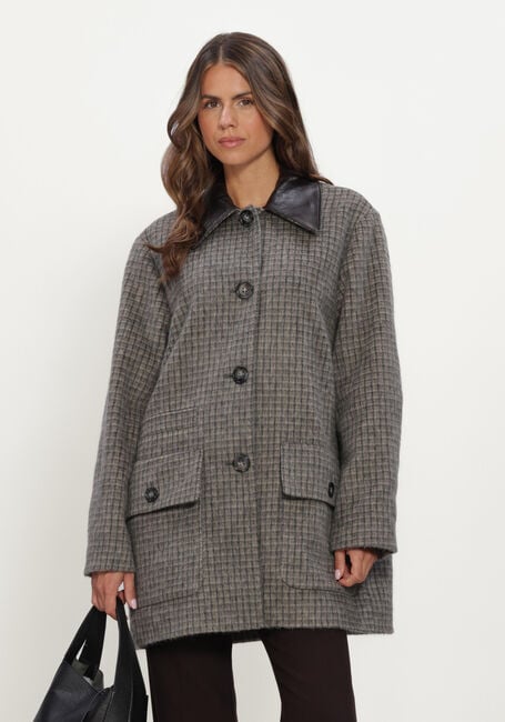 Grijze LUISA CERANO Jack KARO-KURZMANTEL AUS WOLL-MIX - large