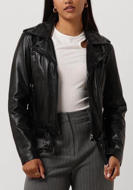 Zwarte IBANA Leren jas MOSS - large
