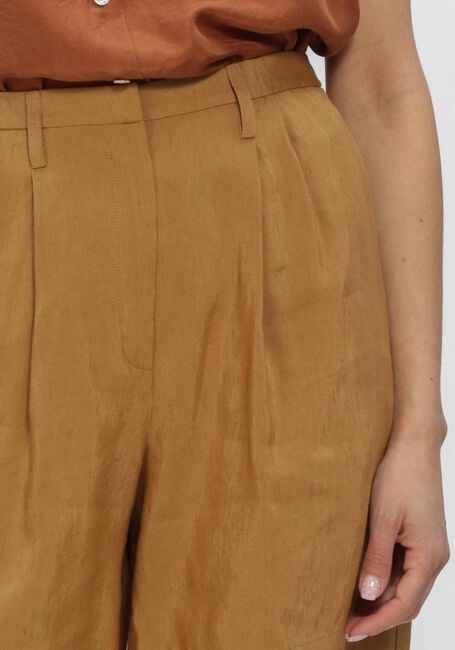 Gouden FORTE FORTE Broeken SKUBBED LINEN VISOCSE BERMUDA PANTS - large