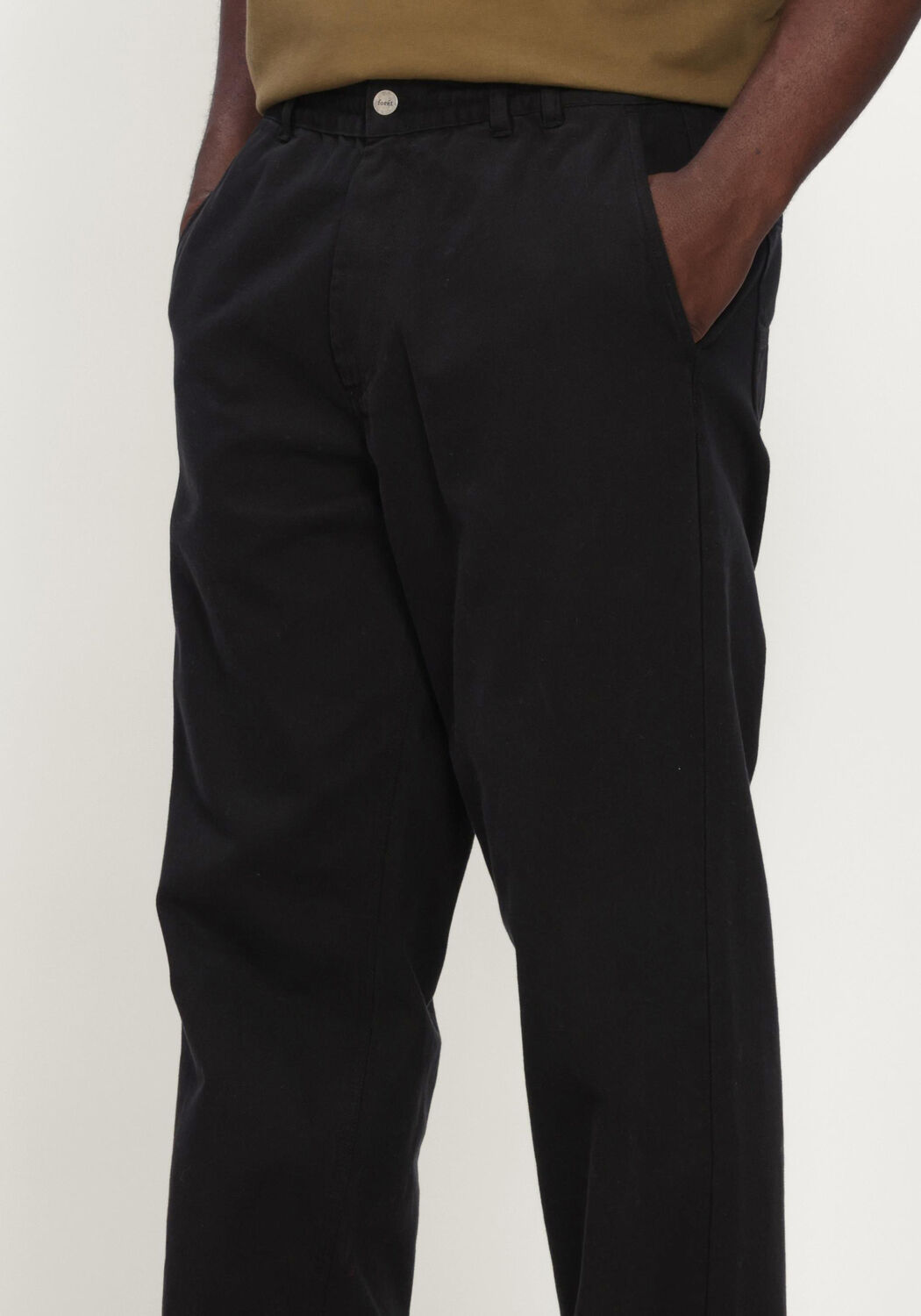 Zwarte FOR&Eacute;T Pantalon CLAY TWILL PANTS - large