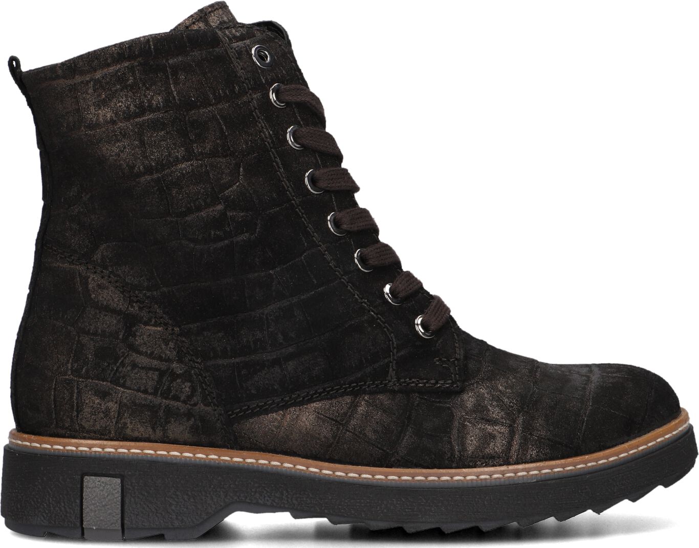 Waldläufer Enkellaarsjes
Dames 683801 Met Print, Maat: 38, Materiaal: Leer, Kleur: Brons