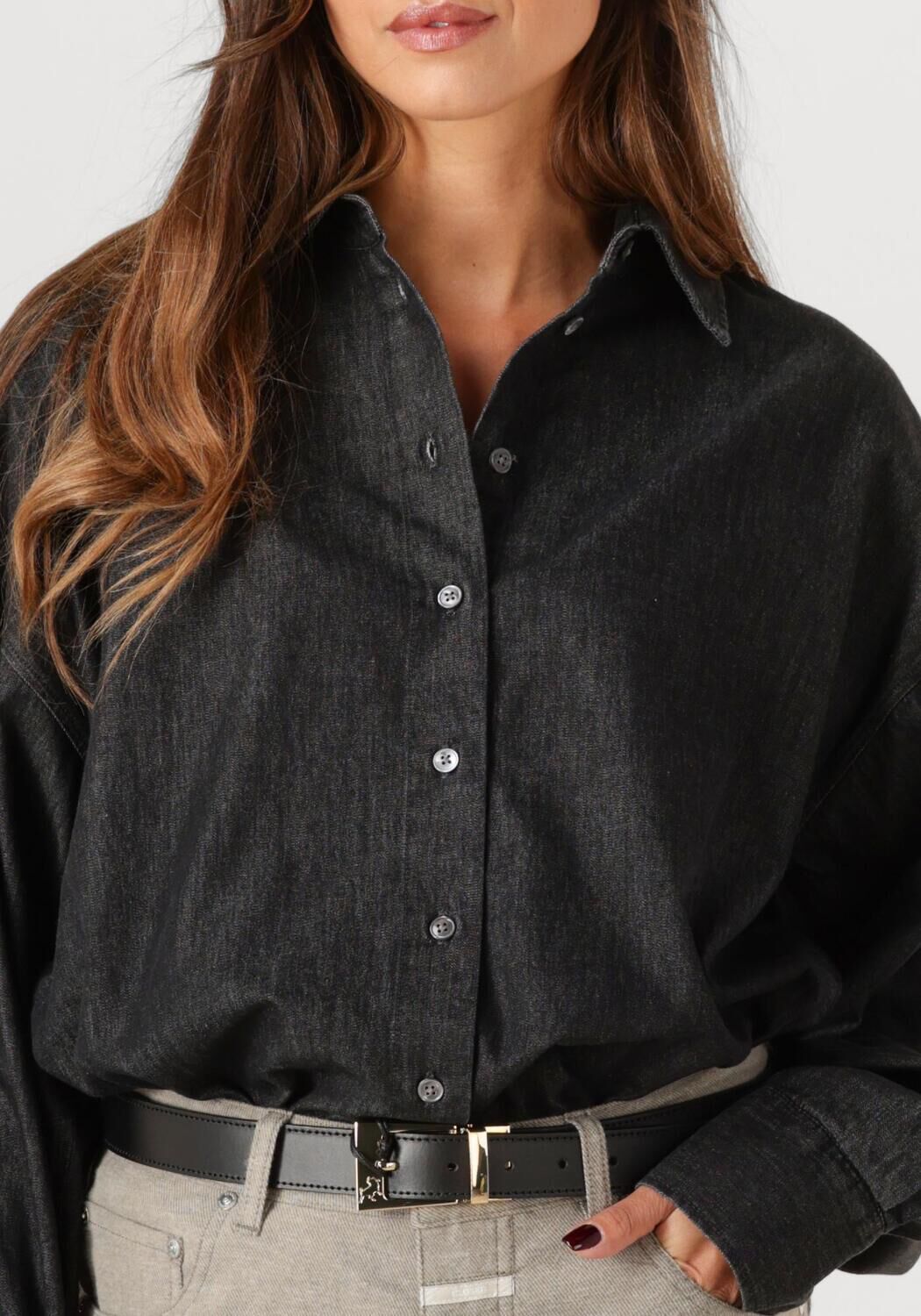 Antraciet CLOSED Blouses CAPE SHIRT - large