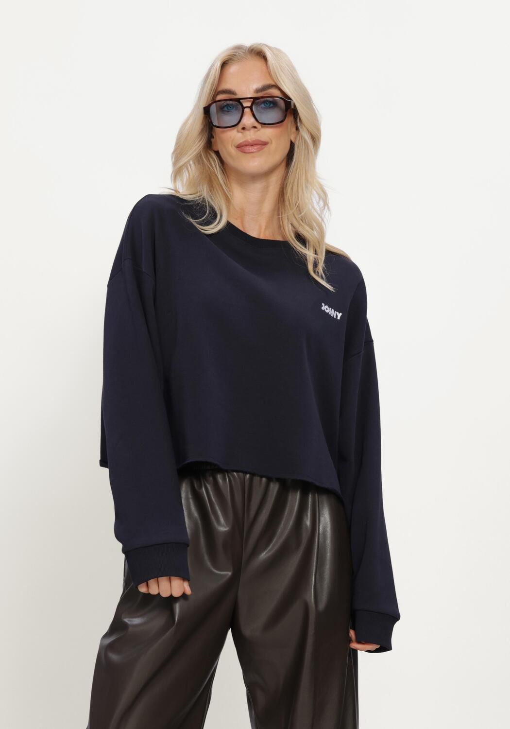 Donkerblauwe JOHNY Sweater DERRO JERSEY SWEATER - large