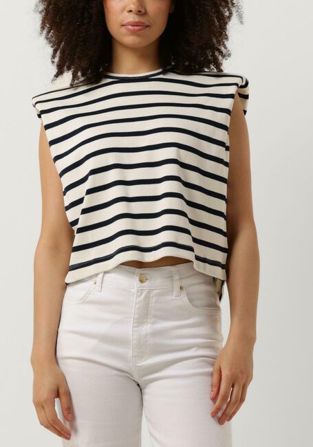 Blauwe CO'COUTURE Top CLASSIC STRIPE CROP TEE - large