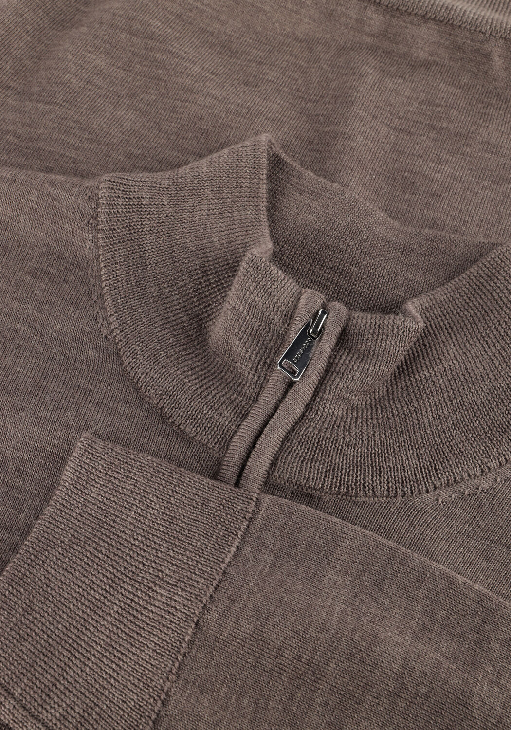 Bruine PROFUOMO Trui PULLOVER HALF ZIP MERINO - large