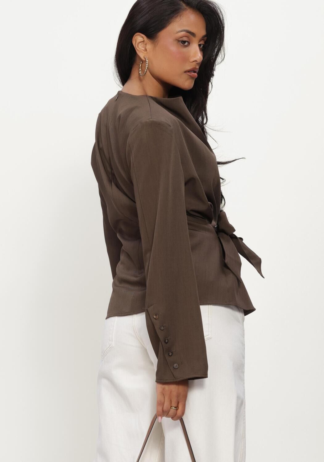 Donkergroene CO'COUTURE Blouses LUNACC PLEAT TIE BLOUSE - large