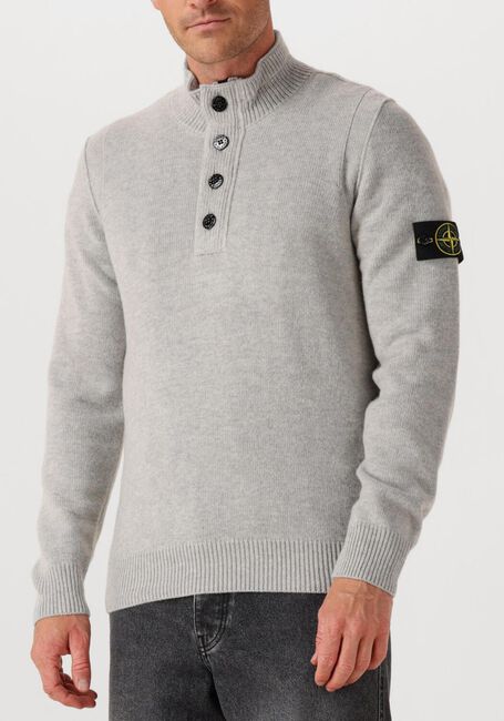Lichtgrijze STONE ISLAND Trui LS POLO - large