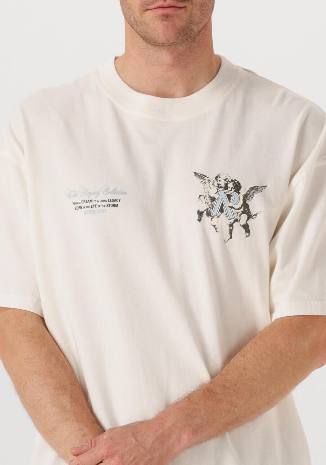 Ecru REPRESENT T-shirt LEGACY CHERUBS T SHIRT - large