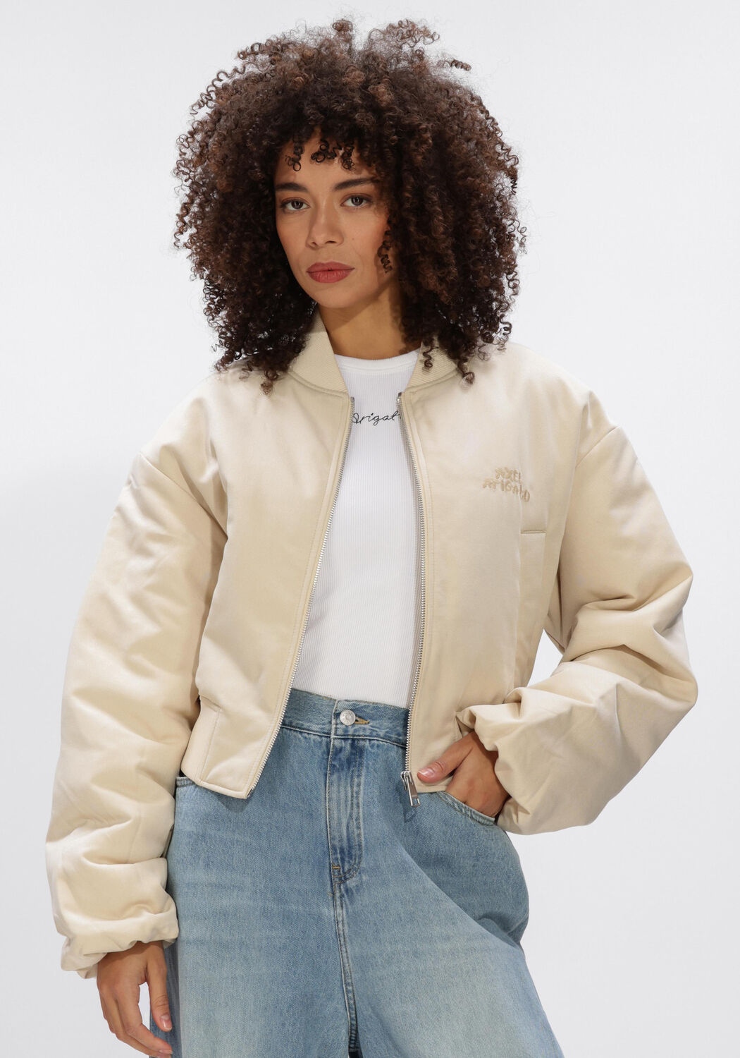 Beige AXEL ARIGATO Jack LOLA BOMBER JACKET - large