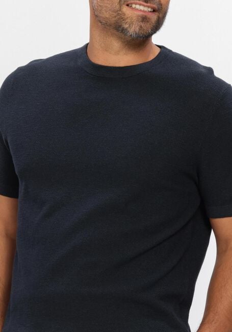 Donkerblauwe PROFUOMO T-shirt T-SHIRT CREW NECK COTTON LINEN - large