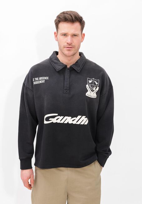 Zwarte HOPEIUM Sweater FOOTBALL POLO SWEAT - large