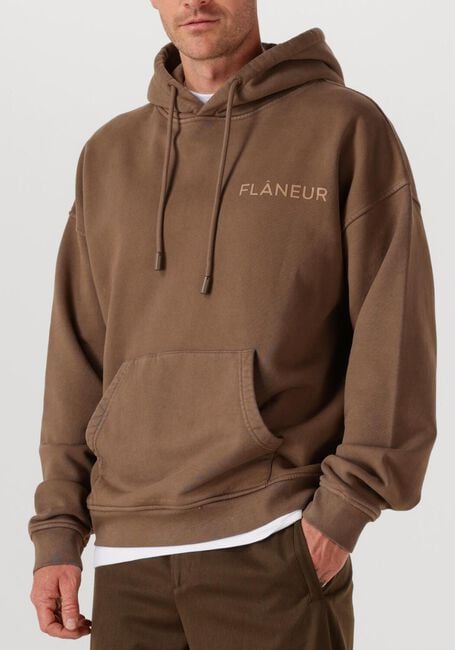 Bruine FLANEUR Sweater DOUBLE LOGO WASHED HOODIE - large