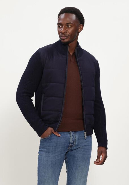 Donkerblauwe GRAN SASSO Gewatteerde jas JACKET ZIP C/FLANELLA - large