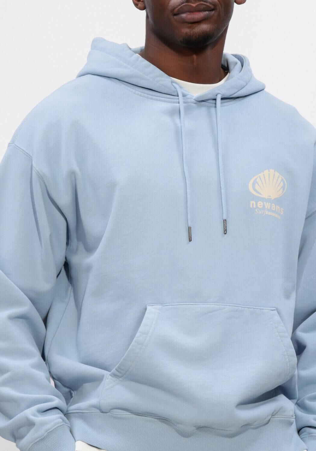 Lichtblauwe NEW AMSTERDAM SURF ASSOCIATION Sweater CORPORATE LOGO HOODIE BABY BLUE - large