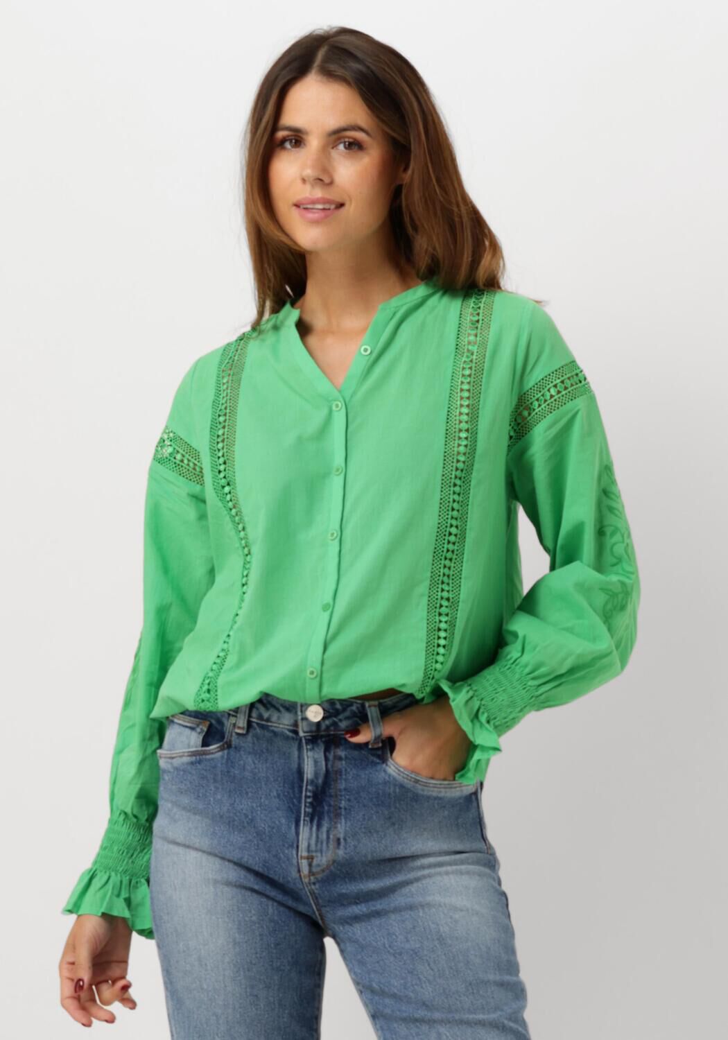 Spooq the Label Blouse Dames Bella Blouse, Maat: L, Kleur: Groen afbeelding 1