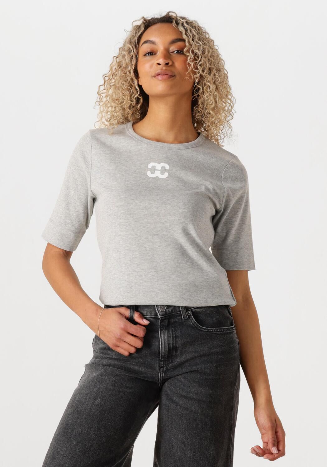 Co'Couture T-Shirt Dames Grannycc Logo Tee, Maat: L, Kleur: Grijs