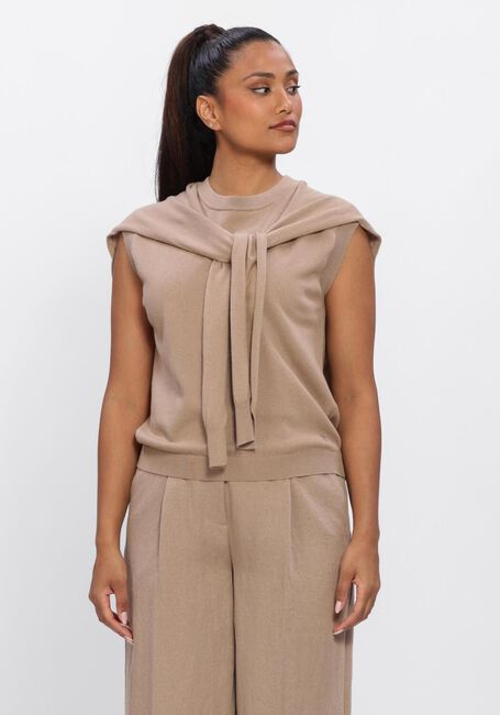 Beige DANTE6 Top DOUBLE LAYERD SWEAT - large