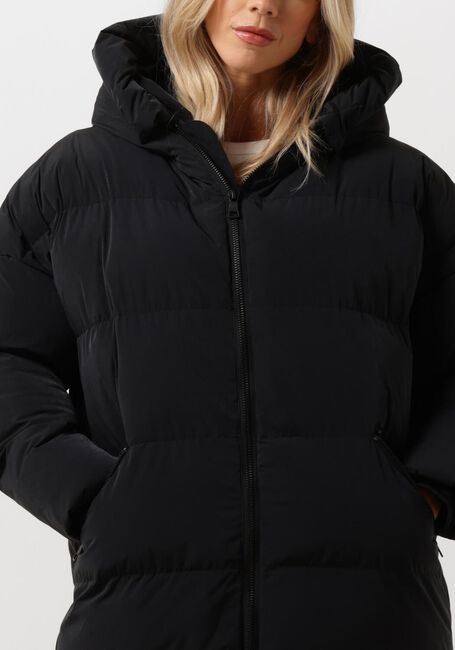 Zwarte BLONDE08 Gewatteerde jas LANG DOORGESTIKTE JAS - large