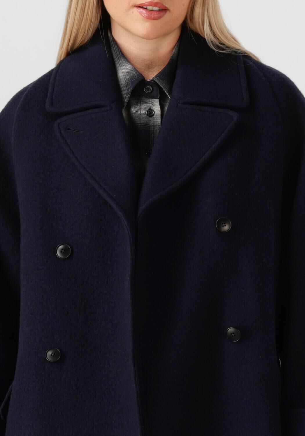 Donkerblauwe CLOSED Mantel CABAN JACKET - large