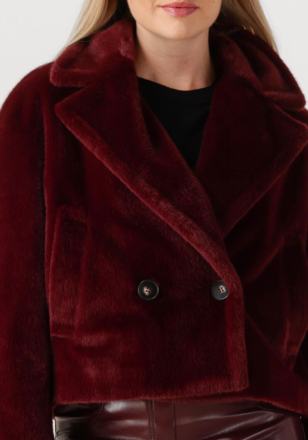 Bordeaux MARC CAIN COLLECTION Faux fur jas ZC 12.13 W42 - large