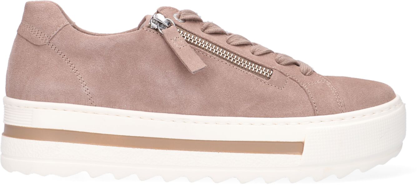 Gabor Lage Sneakers Dames 498, Maat: 40,5, Materiaal: Suède, Kleur: Beige