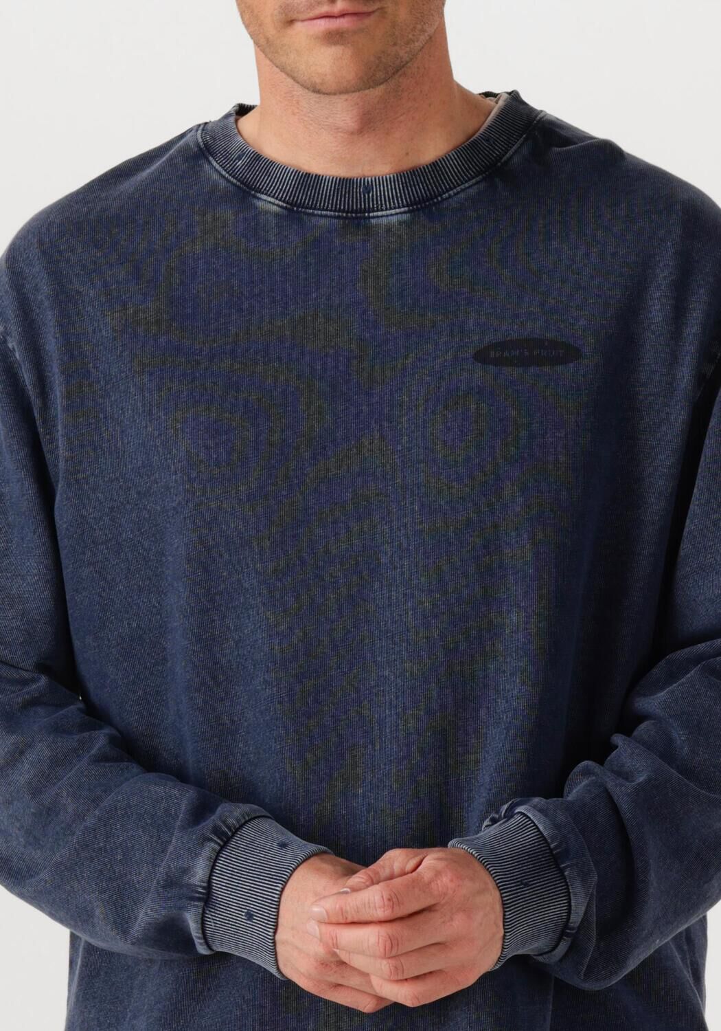 Donkerblauwe BRAM'S FRUIT T-shirt DISTRESSED F*CK OFF LONGSLEEVE - large