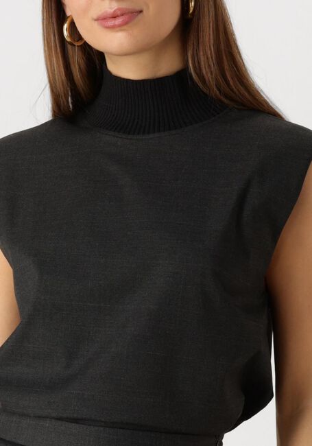 Grijze CO'COUTURE Gilet KAYA RIB TURTLENECK VEST - large