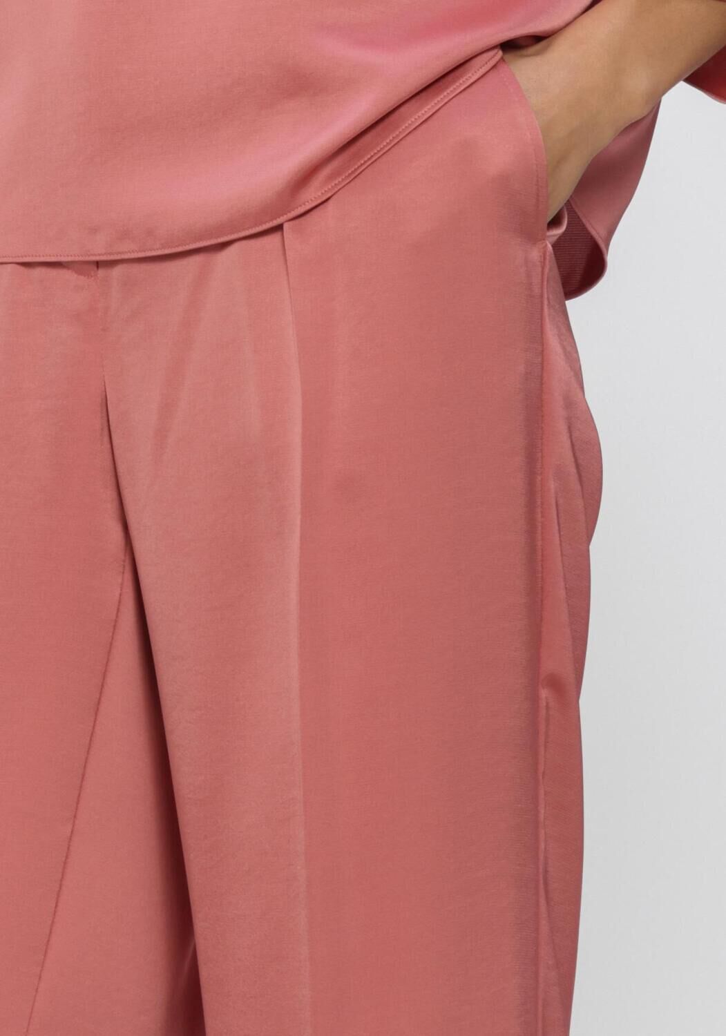 Roze DANTE6 Wijde broek JULES SATIN SMART PANTS - large