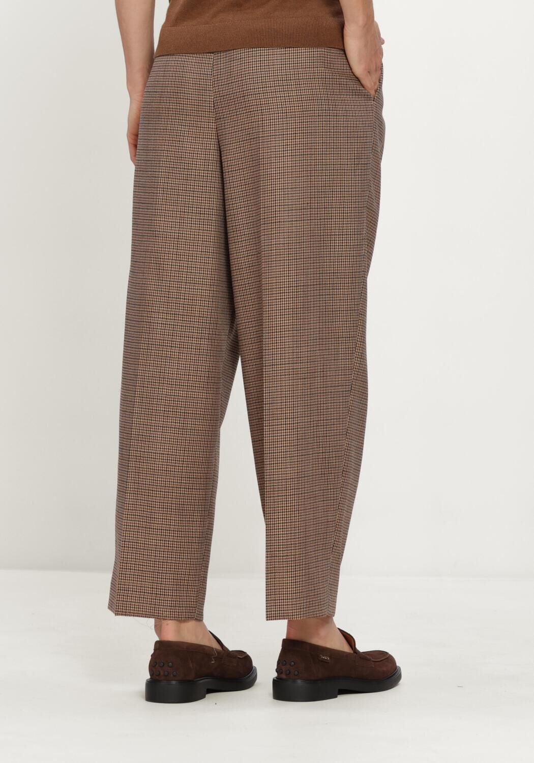Bruine LUISA CERANO Wijde broek GLENCHECK-TAPERED-PANTS - large