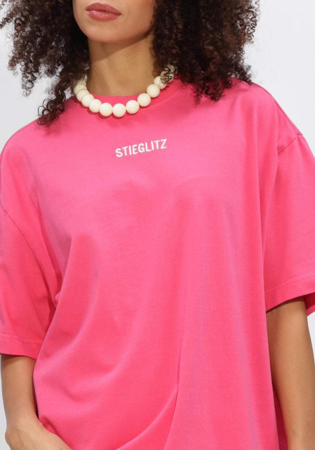 Fuchsia STIEGLITZ T-shirt WORN OUT OVERSIZED T SHIRT - large