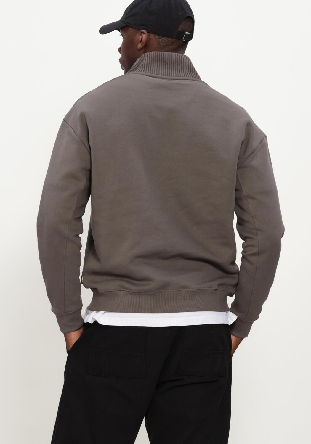 Groene GENTI Sweater HALF ZIP SWEAT - large