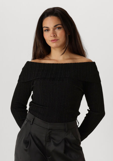 Zwarte GESTUZ Tops & T-shirts SILVIGZ RIB LS OFF SHOULDER - large