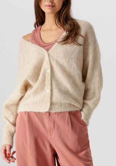 Beige SUMMUM Vest OVERSIZED CARDIGAN FEATHER LIGHT - large