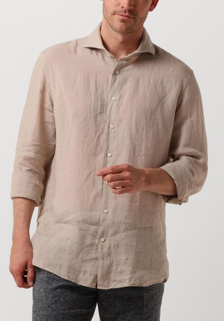 Beige PROFUOMO Casual overhemd SHIRT X-CUTAWAY SC LINNEN - large