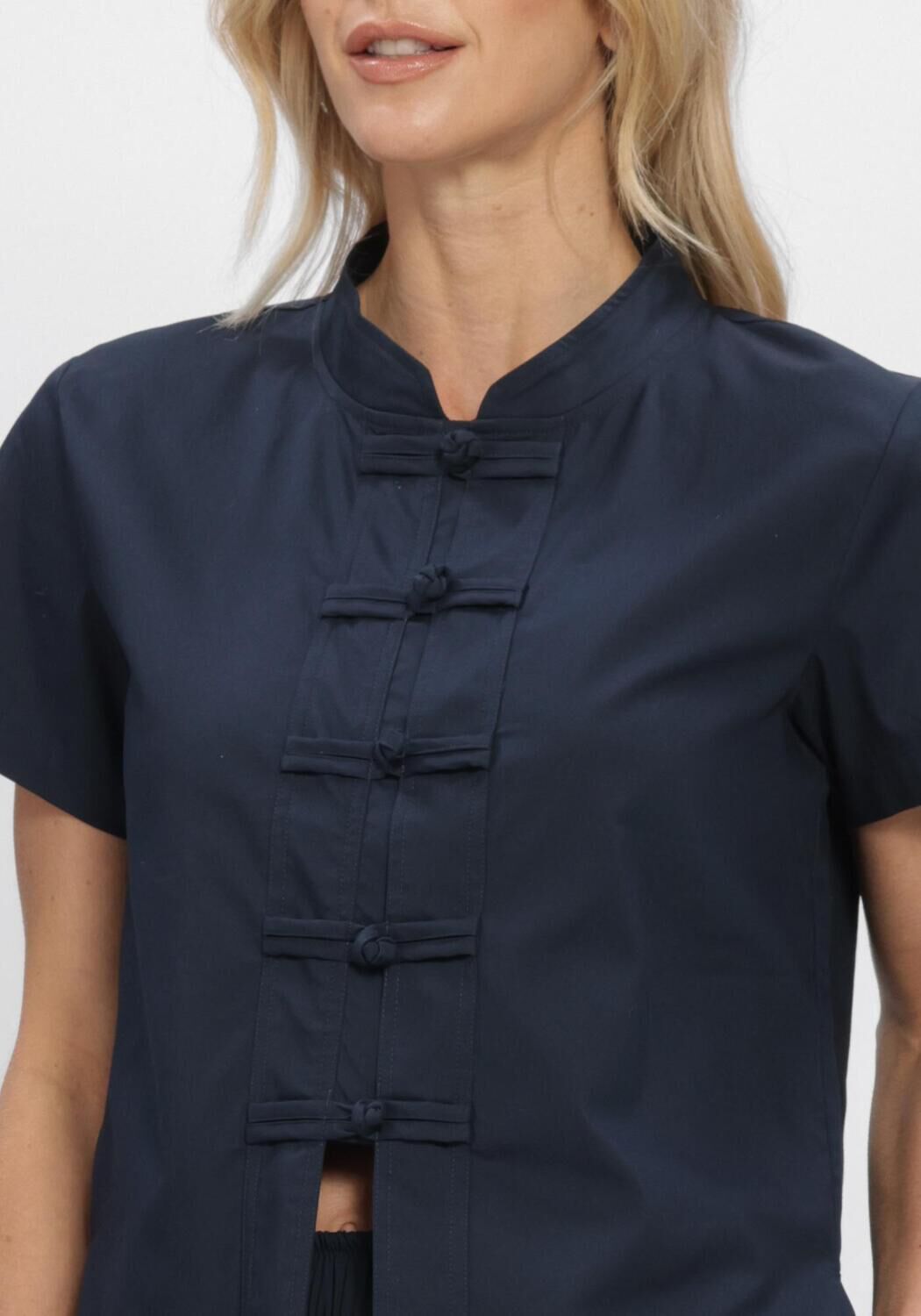 Donkerblauwe SEA ME HAPPY Blouses LOTUS TOP STRETCHY POPLIN - large