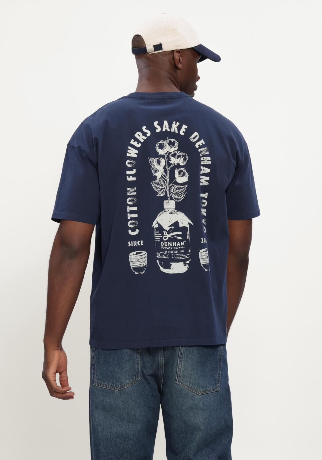 Donkerblauwe DENHAM T-shirt SAKE SS TEE - large