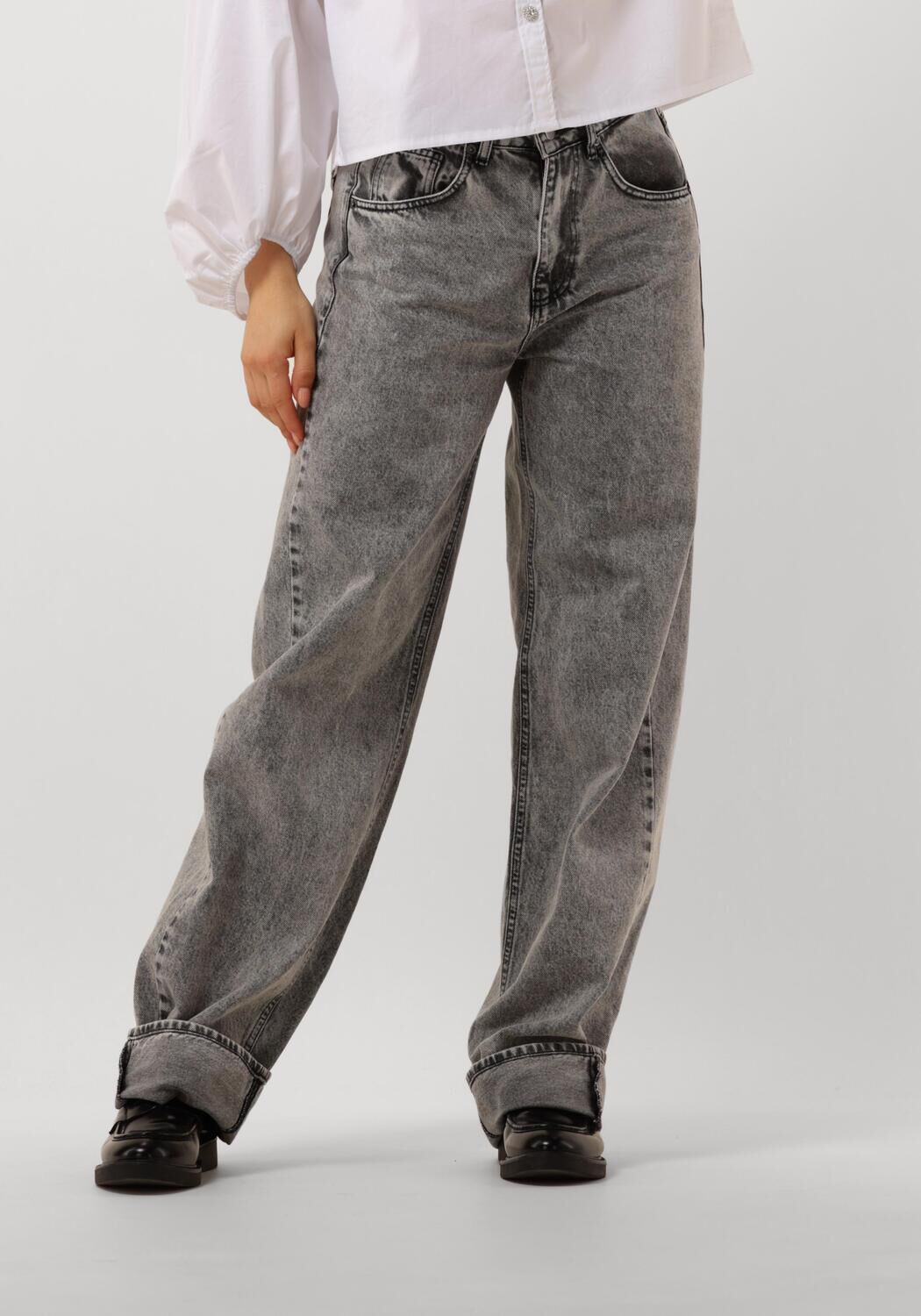 Co'Couture Wide Jeans Dames New Vika Long Jeans, Maat: XL, Kleur: Grijs