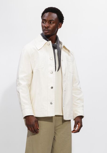 Ecru AMI PARIS Overshirts WORKER BUTTONED JACKET - large