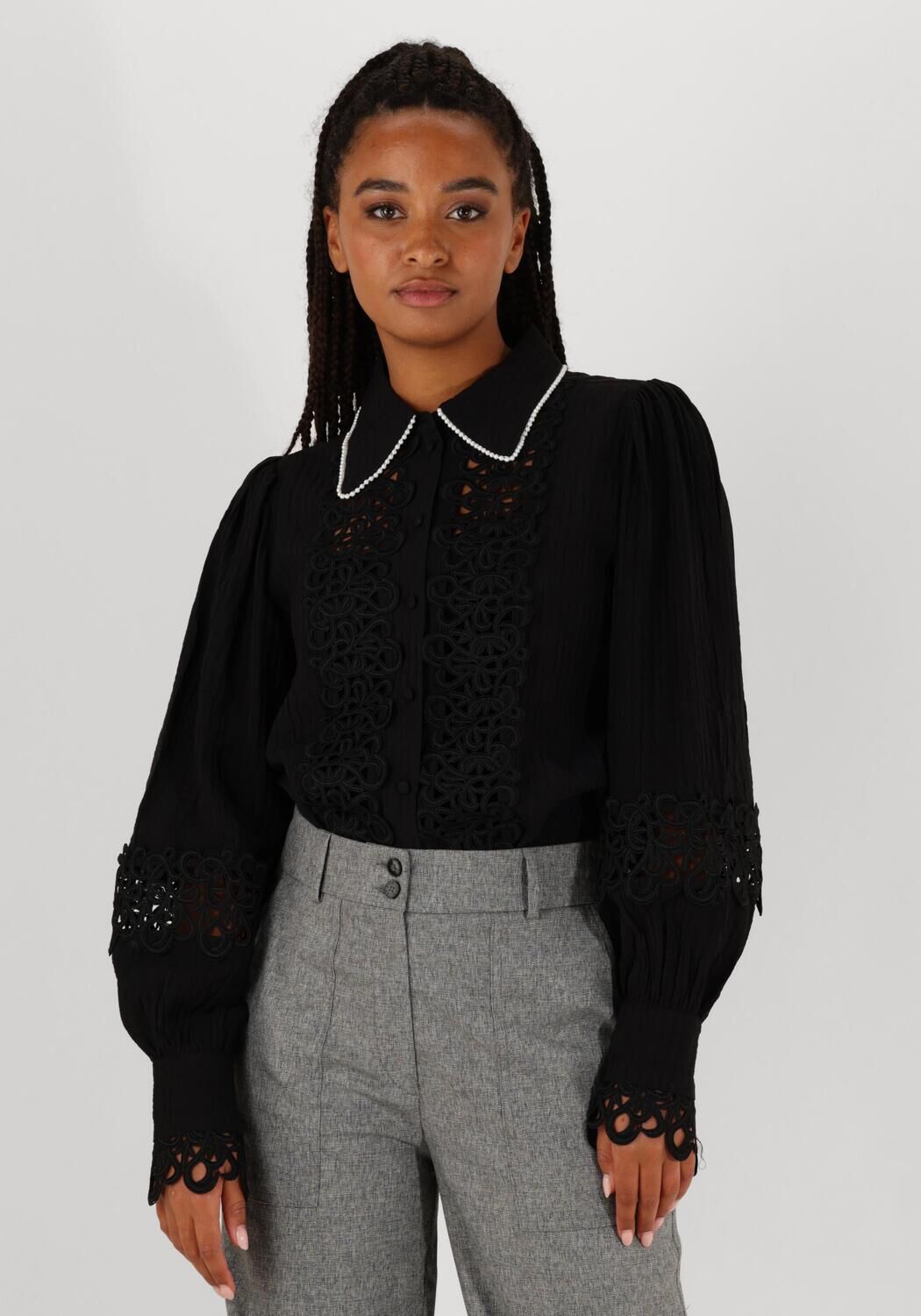 AAIKO Blouse Dames Loewy Vis 492, Maat: XS, Kleur: Zwart