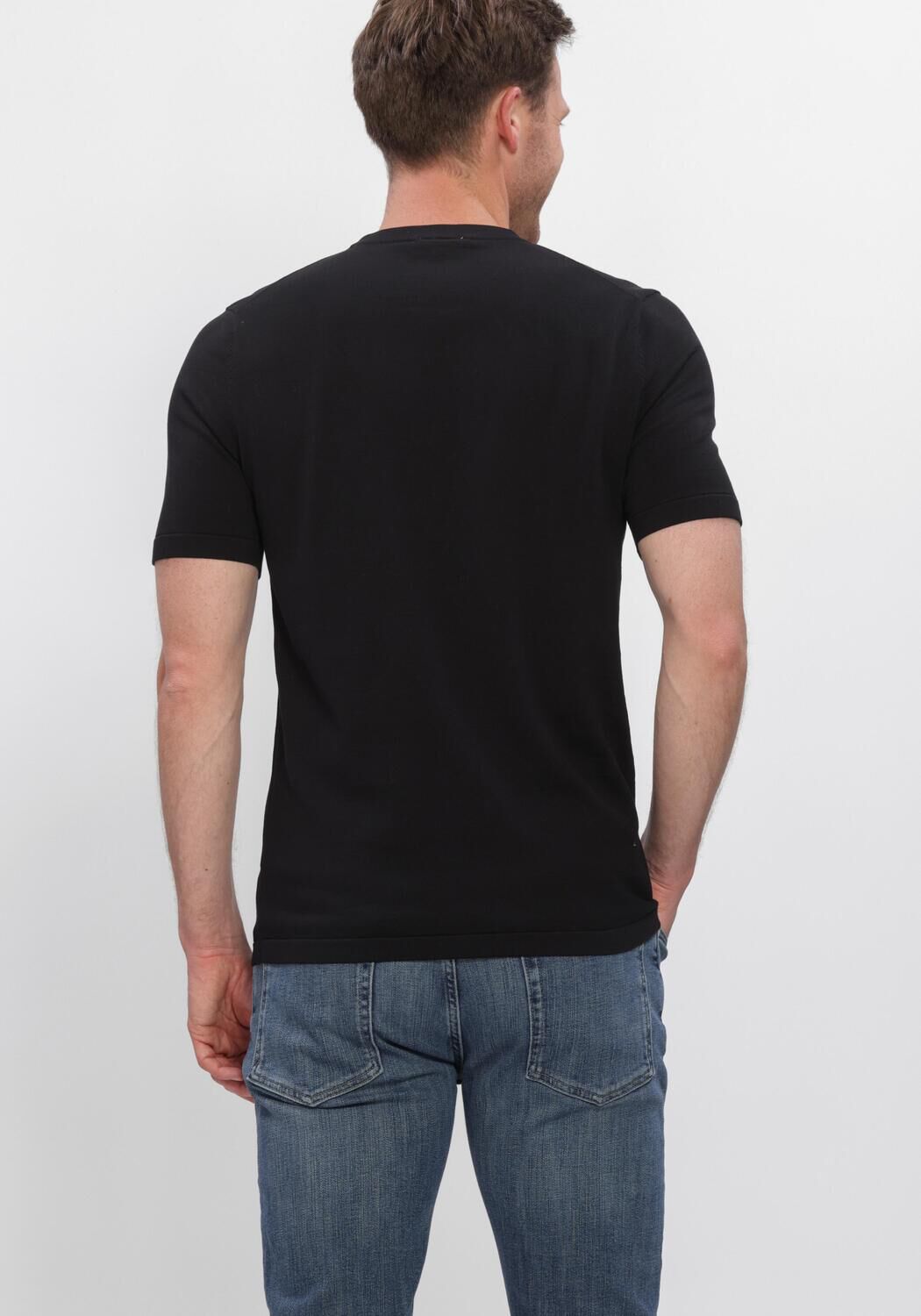 Zwarte PROFUOMO Polo T-SHIRT CREW NECK SS AERO EASE - large