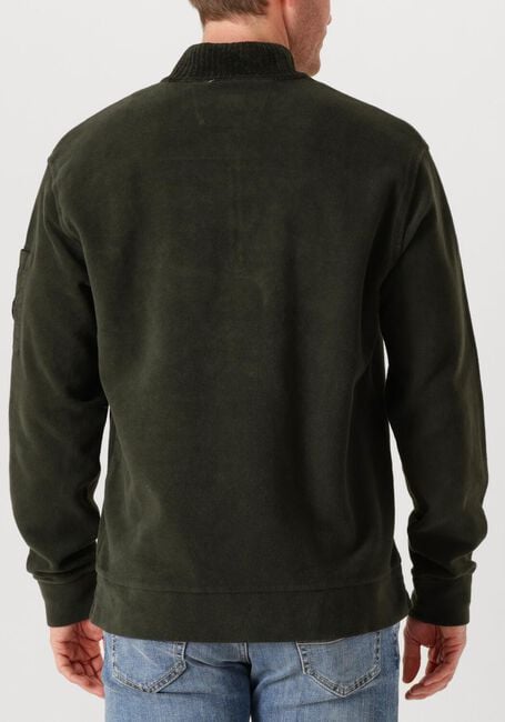 Donkergrijze CP COMPANY Sweater SWEATSHIRTS POLO COLLAR IN BRUSHED EMERIZED DIAGONAL FLEECE - large