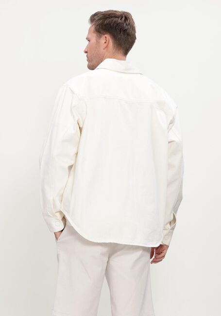 Ecru AMI PARIS Overshirts OVERSHIRT WITH KNITTED AMI DE COEUR - large