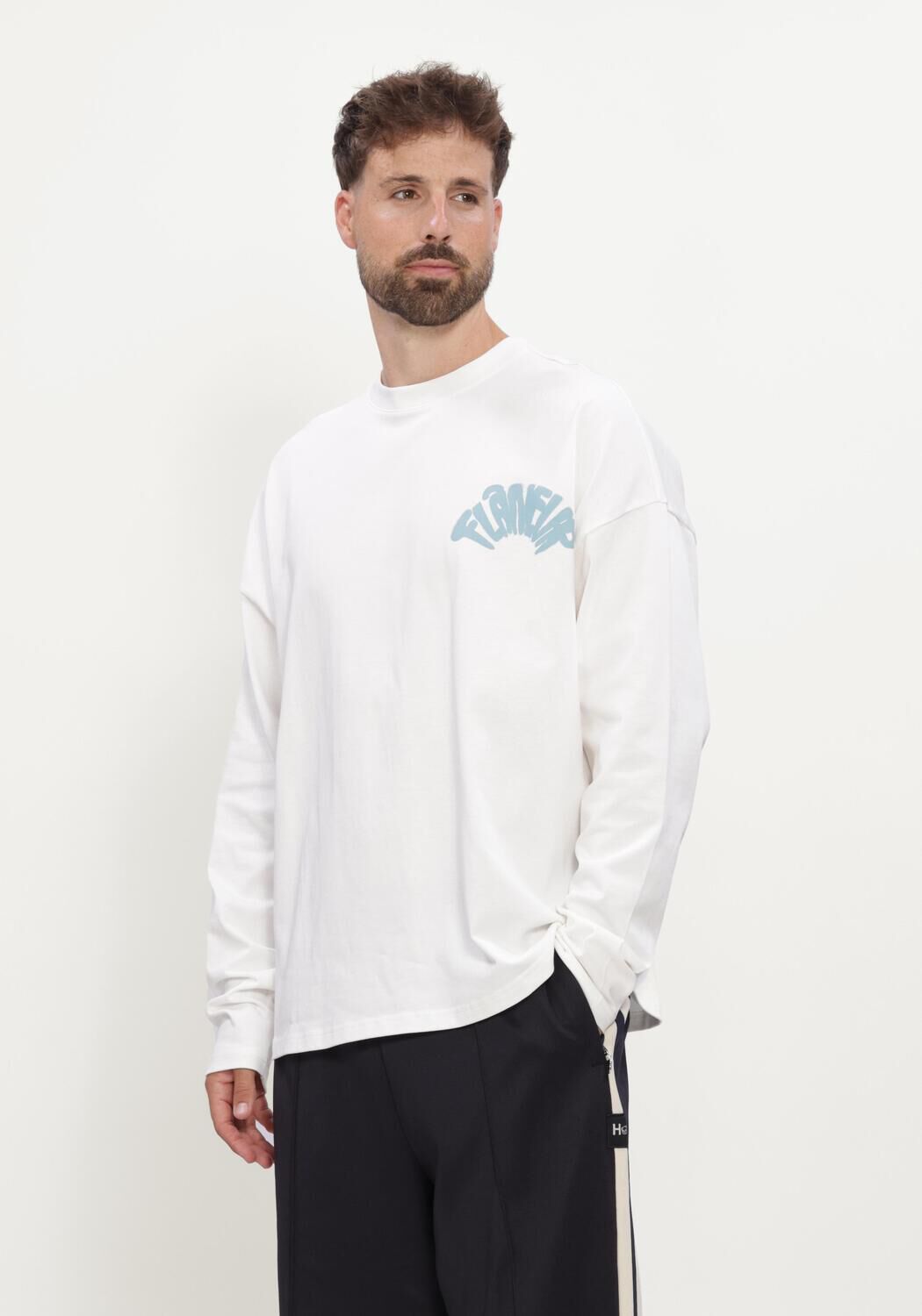 Witte FLANEUR T-shirt FLANEUR SOUNDS GOOD LONG SLEEVE - large