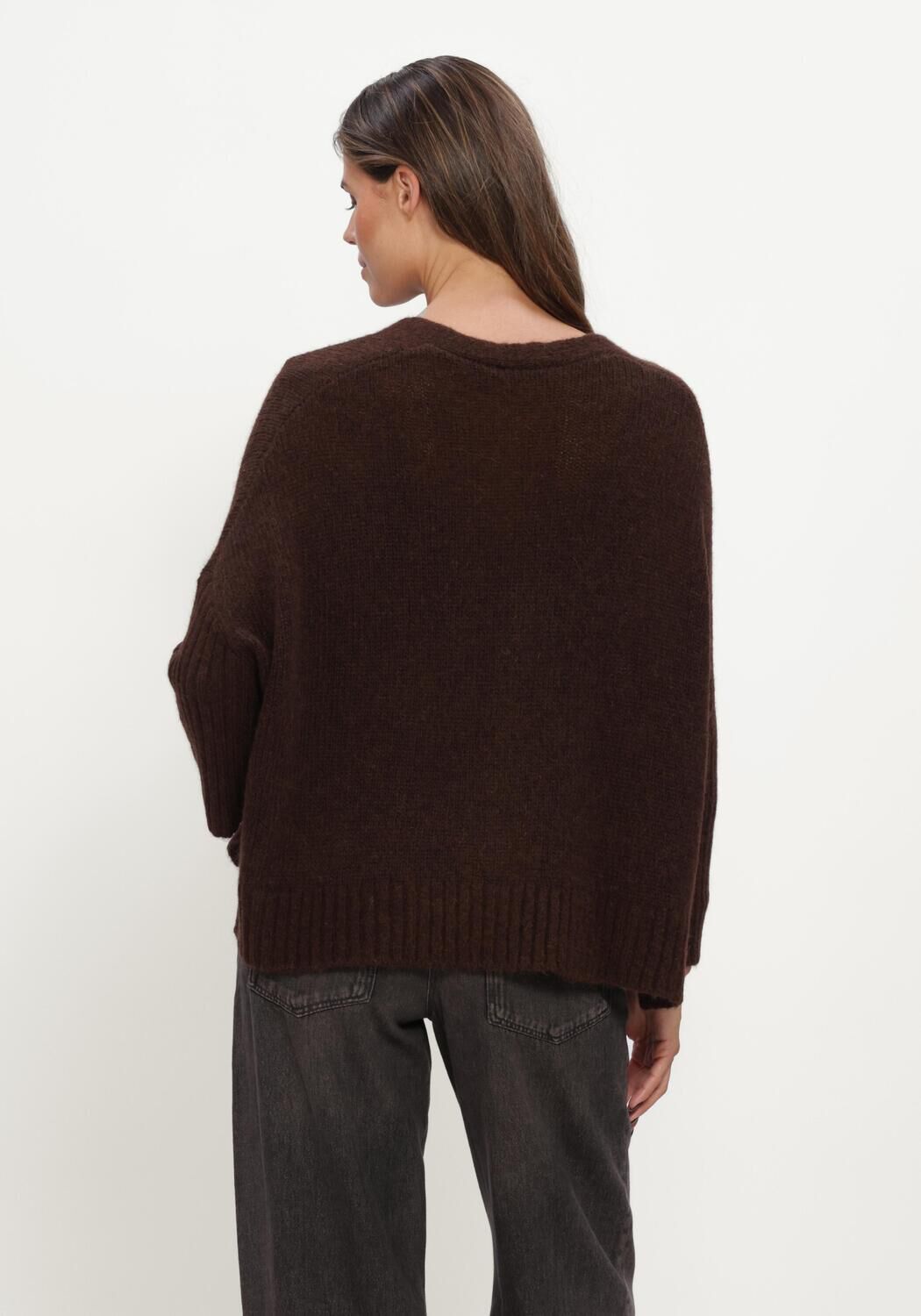 Bruine LUISA CERANO Trui CAPE-CARDIGAN AUS ALPAKA-MIX - large
