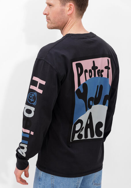 Zwarte HOPEIUM T-shirt PROTECT YOUR PEACE TEE L/S - large